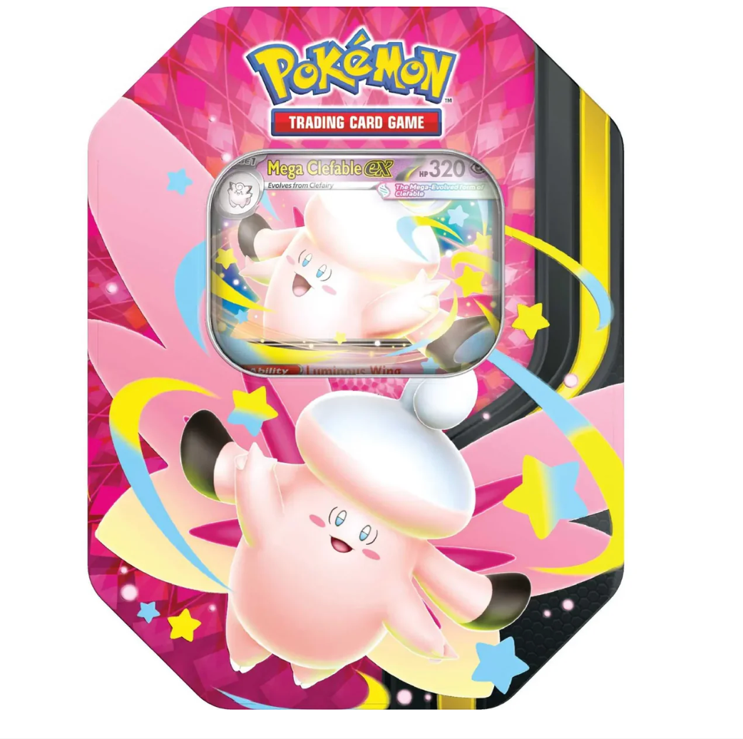 Pokémon TCG Mega Moonlit Clefable ex Tin